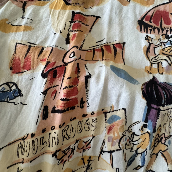 VTG Kahala John Severson Collection Mens Shirt XL Paris Venice Eiffel Tower Wine - Picture 6 of 15